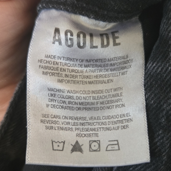 Agolde | Black Washed Minka Cargo Wide Leg Jeans Size 26 - Picture 10 of 11